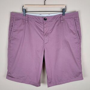Armani Exchange Size 40 Stretch Cotton Chino Shorts Mauve Purple